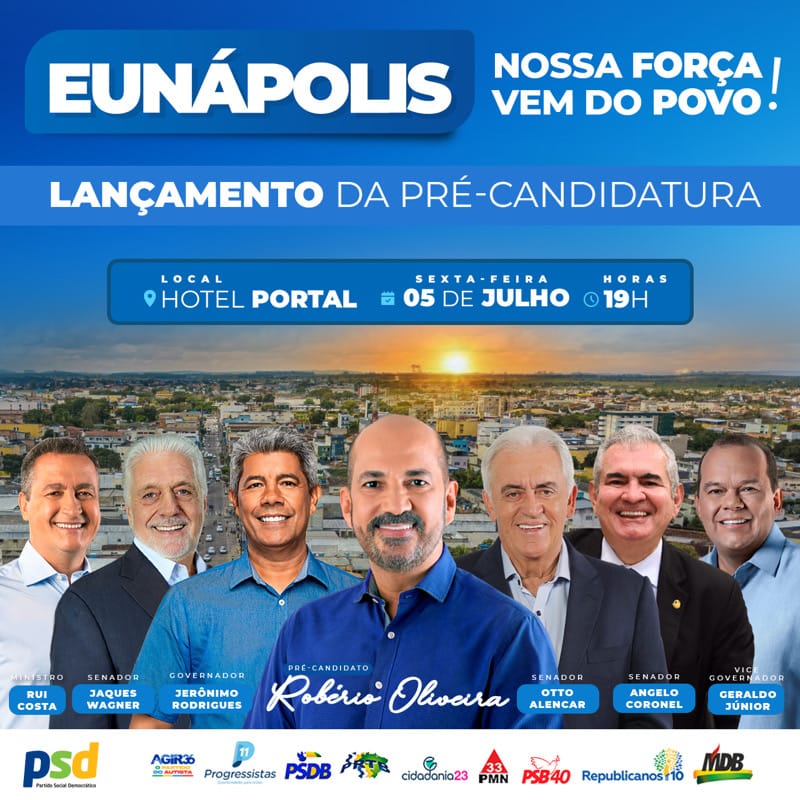 Amanhã| Lançamento da pré-candidatura de Robério Oliveira movimenta política regional